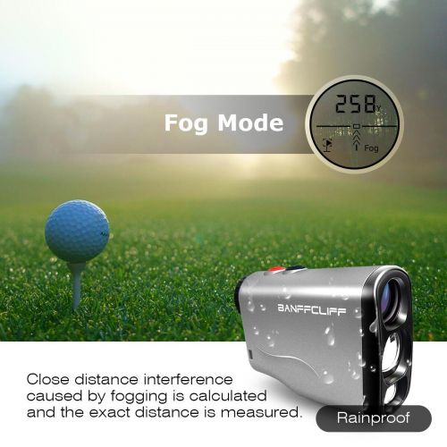  BanffCliff 1.8 LCD Screen Display Golf Rangefinder, 656Yard 600M Laser Range Finder with Golf Flagpole Lock Fog Mode Distance Correction Water Resistant Laser Distance Measure wC