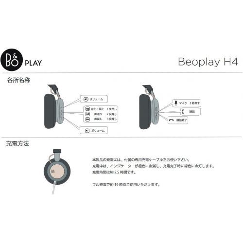  Bang & Olufsen Beoplay H4 Wireless Headphones - Charcoal grey - 1643874, Charcoal Gray