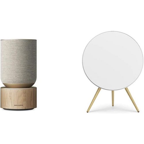  Bang & Olufsen Beosound Balance Wireless Multiroom Speaker, Natural with Beoplay A9 4th Gen Wireless Multiroom Speaker, White