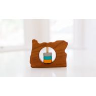 BannorToys Oregon State Baby Rattle - Modern Wooden Baby Toy - Organic and Natural