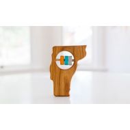 BannorToys Vermont State Baby Rattle - Modern Wooden Baby Toy - Organic and Natural