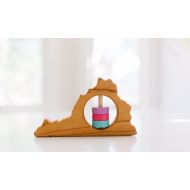 BannorToys VirginiaState Rattle- Modern Wooden Baby Toy - Organic and Natural