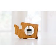 BannorToys WASHINGTON State Baby Rattle - Modern Wooden Baby Toy - Organic and Natural