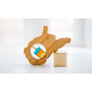 /BannorToys West Virginia State Rattle - Modern Wooden Baby Toy - Organic and Natural