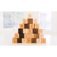 /BannorToys 26 Alphabet Building Blocks Natural & Organic -Wooden Toy Blocks