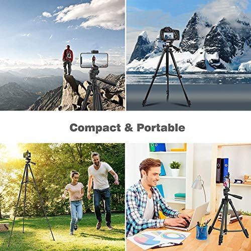  [아마존베스트]BaoLuo Lightweight Tripod for iPhone, Samsung, Smartphone, Tripod with Mobile Phone Holder and Bluetooth Remote Control, Camera Tripod