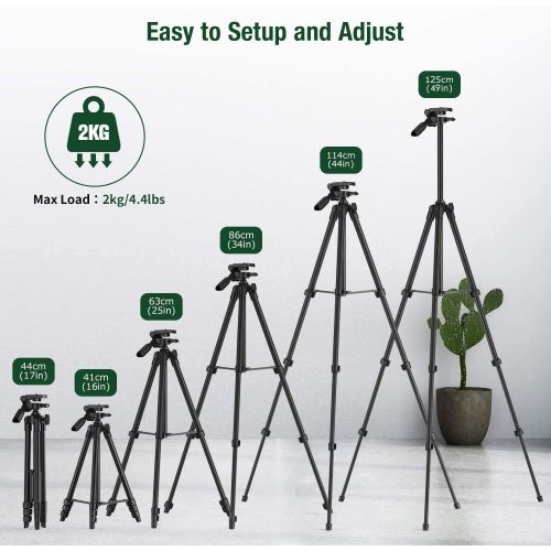  [아마존베스트]BaoLuo Lightweight Tripod for iPhone, Samsung, Smartphone, Tripod with Mobile Phone Holder and Bluetooth Remote Control, Camera Tripod