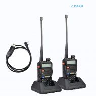 [아마존베스트]BaoFeng 2Pack Baofeng UV-5R Dual-Band 136-174/400-480 MHz Ham Two-way Radio + Programming Usb Cable + Software Disk Kit(Black)