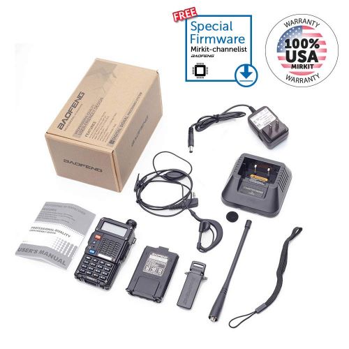  BaoFeng Baofeng Radio UV-5R MK5 8W 2018 Mirkit Edition Improved Model Walkie Talkies Dual Band VHFUHF Two Way Ham Radio 1800mAh Li-ion Battery Pack - USA Warranty