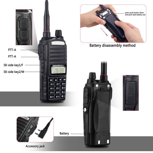  BaoFeng Radio UV-82+ 8W Handheld Dual Band VHF/UHF Two Way Ham Radio Rechargeable Long Range Walkie Talkies for Adults with Gamtaai NA-771 Telescopic Antenna &Acoustic Tube Earpiec