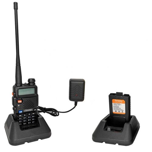  BaoFeng Walkie Talkie UV-5R Pro 8-Watt Dual Band Two Way Radio with Ham Radio Handheld Speaker Mic and NA-771 Antenna 2Pack and One USB Programming Cable