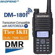 BaoFeng DM-1801 DMR and Analog VHF/UHF Dual Band Dual Time Slot DMR Ham Amateur Two Way Radio 1024 Channels Tier I & II Compatible with MOTOTRBO, Free Programming Cable