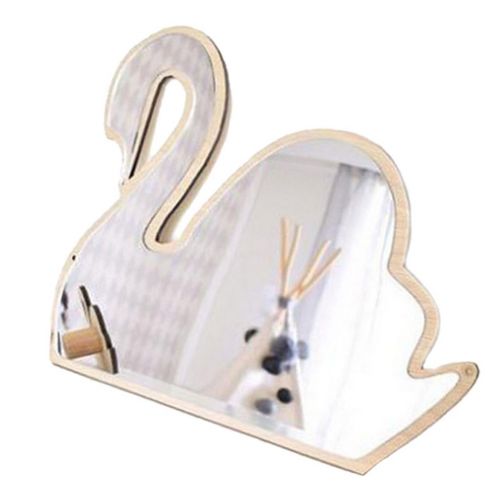  Baoblaze Nordic Style Butterfly Swan Cloud Shatterproof Wood Acrylic Bathroom Decoration Mirror Kids Room Wall Hanging Decoration - As described, 2