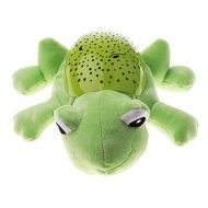 Baoblaze Baby Sleep Lamp LED Night Light Plush Stuffed Toy with Music/Star Projector Gift - Frog, as described