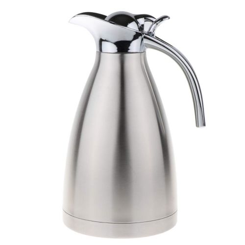  Baoblaze 1,5L Edelstahl Thermoskannen - Doppelwand Isolierkanne mit rutschfeste Boden Vakuum Kaffeekanne fuer Tee/Wasser/Milch - Silber