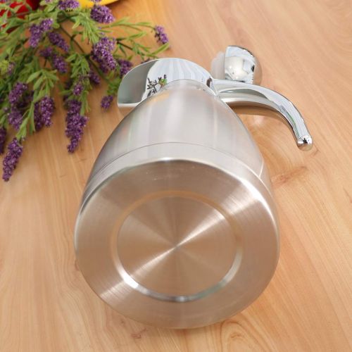  Baoblaze 1,5L Edelstahl Thermoskannen - Doppelwand Isolierkanne mit rutschfeste Boden Vakuum Kaffeekanne fuer Tee/Wasser/Milch - Silber