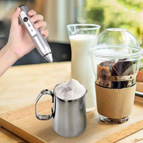  Baoblaze 2pcs Elektrische Milchaufschaumer, Milchschaum mit USB-Stromkabel aus Edelstahl fuer Kaffee Latte, Cappuccino