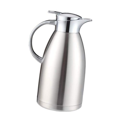  Baoblaze Thermoskanne 1.8L / 2.3L doppelwandig Isolierkanne Kaffeekanne aus Edelstahl - Silber2.3L