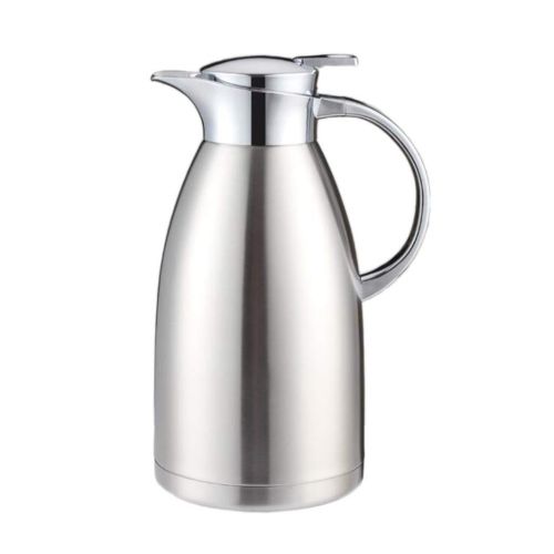  Baoblaze Thermoskanne 1.8L / 2.3L doppelwandig Isolierkanne Kaffeekanne aus Edelstahl - Silber2.3L