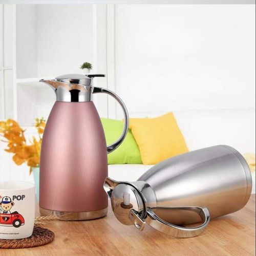  Baoblaze Thermoskanne 1.8L / 2.3L doppelwandig Isolierkanne Kaffeekanne aus Edelstahl - Pink2.3L