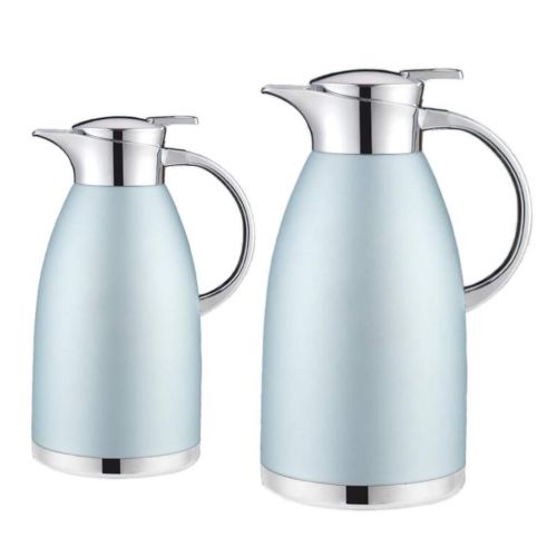  Baoblaze Thermoskanne 1.8L / 2.3L doppelwandig Isolierkanne Kaffeekanne aus Edelstahl - Blau1.8L