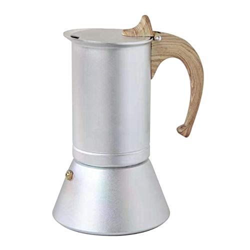  Baoblaze 3 Cup Espresso Maker, Moka Coffee Pot Polished, Aluminum Coffee Machines with Stainless Steel Base, Heat Resistant Handle