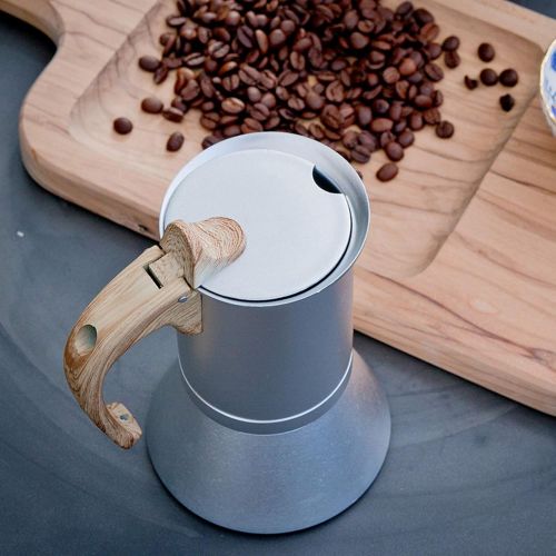  Baoblaze 3 Cup Espresso Maker, Moka Coffee Pot Polished, Aluminum Coffee Machines with Stainless Steel Base, Heat Resistant Handle