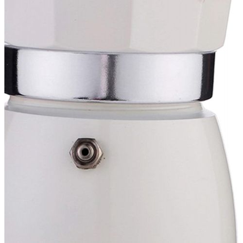  Baoblaze Kitchen Stovetop Espresso Maker for Strong Flavored Espresso Portable Aluminum Percolator Home Office Mocha Pot - White 300ml