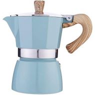 Baoblaze Kitchen Stovetop Espresso Maker for Strong Flavored Espresso Portable Aluminum Percolator Home Office Mocha Pot - Lake Blue 150ml