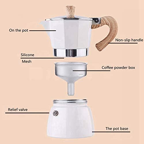  Baoblaze Kitchen Stovetop Espresso Maker for Strong Flavored Espresso Portable Aluminum Percolator Home Office Mocha Pot - Lake Blue 150ml