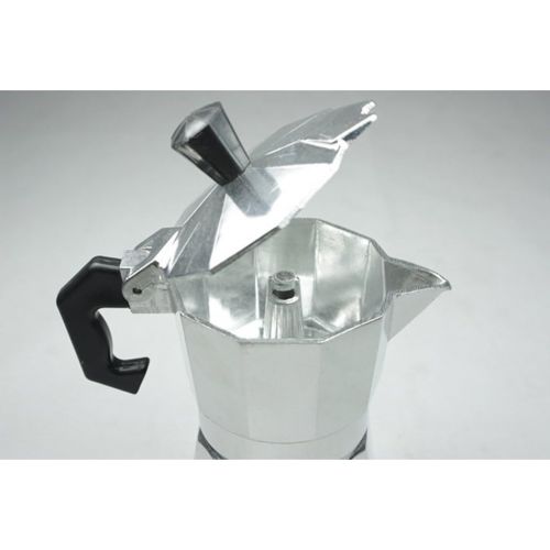  Baoblaze 2/3/4/6/9/12 Cup Metal Moka Espresso Coffee Latte Maker - Silver, 6 Cups