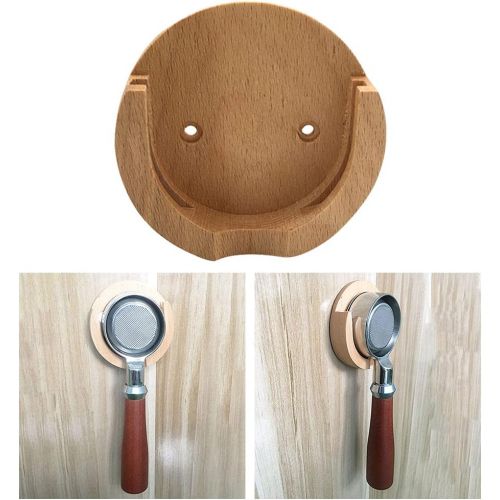  Baoblaze Espresso Coffee Tamper Holder Barista Tools Wood Wall Mount Rack for Coffe Portafilter Coffee Espresso Machine Accessories Portafilter Shelf Storage