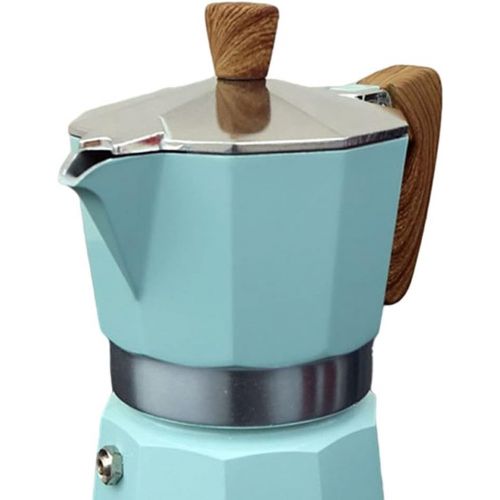  Baoblaze Mocha Coffee Maker,Aluminum Percolator Home Office Mocha Pot,Durable Espresso Maker - Blue 300ml