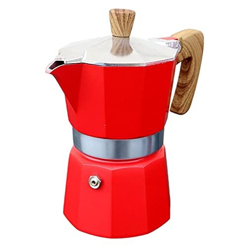  Baoblaze Mocha Coffee Maker,Aluminum Percolator Home Office Mocha Pot,Durable Espresso Maker - Red 300ml