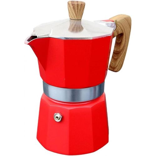  Baoblaze Mocha Coffee Maker,Aluminum Percolator Home Office Mocha Pot,Durable Espresso Maker - Red 300ml