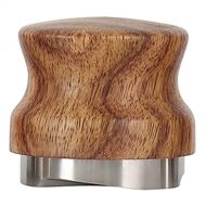 Baoblaze Stainless Steel Coffee Grind Distributor Coffee Leveler Espresso Tamper Distribution Tool Rustproof Three Angled Slopes - Wood Silver, 51mm
