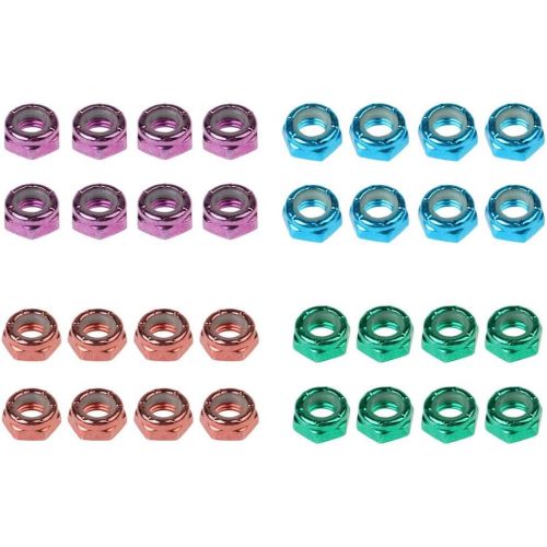  Baoblaze 8pcs Carbon Steel Axle Nuts for Skateboard Longboard Trucks Men & Women Skateboarding - Blue