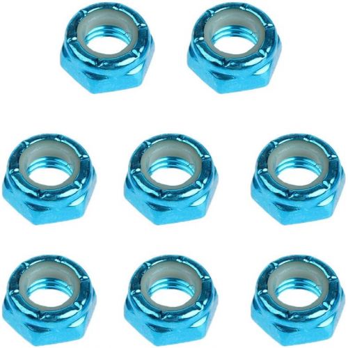  Baoblaze 8pcs Carbon Steel Axle Nuts for Skateboard Longboard Trucks Men & Women Skateboarding - Blue