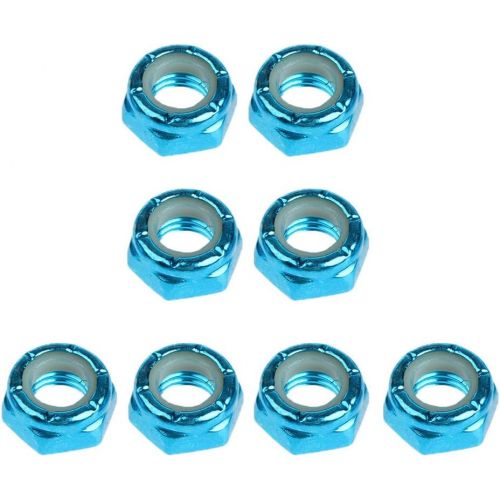  Baoblaze 8pcs Carbon Steel Axle Nuts for Skateboard Longboard Trucks Men & Women Skateboarding - Blue