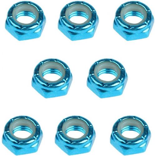  Baoblaze 8pcs Carbon Steel Axle Nuts for Skateboard Longboard Trucks Men & Women Skateboarding - Blue