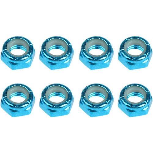  Baoblaze 8pcs Carbon Steel Axle Nuts for Skateboard Longboard Trucks Men & Women Skateboarding - Blue