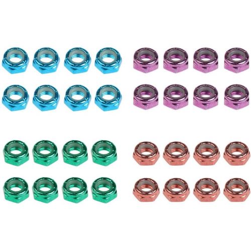  Baoblaze 8pcs Carbon Steel Axle Nuts for Skateboard Longboard Trucks Men & Women Skateboarding - Blue