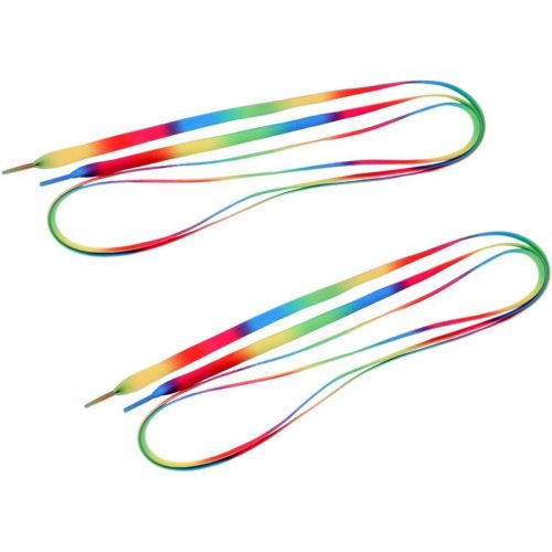  Baoblaze 1 Pair Durable Skates Shoelace Strings Outdoor Roller Skating Ice Skating - Rainbow