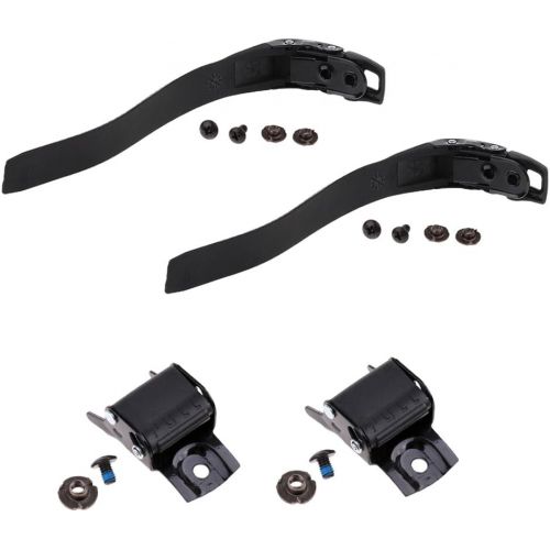  Baoblaze 2 Set Replacement Sturdy Inline Roller Skating Skate Shoes Energy Strap with Screws Nuts + Buckle Black