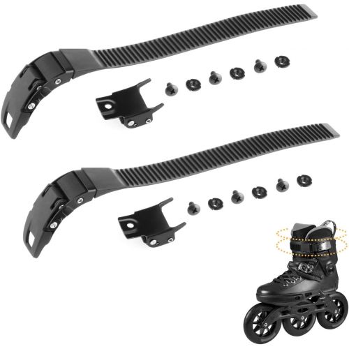  Baoblaze 2 Set Replacement Sturdy Inline Roller Skating Skate Shoes Energy Strap with Screws Nuts + Buckle Black