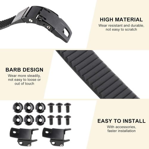  Baoblaze 2 Set Replacement Sturdy Inline Roller Skating Skate Shoes Energy Strap with Screws Nuts + Buckle Black