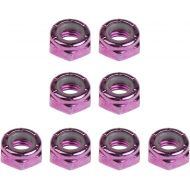 Baoblaze 8pcs Carbon Steel Axle Nuts for Skateboard Longboard Trucks Men & Women Skateboarding - Purple, 13x7x6mm