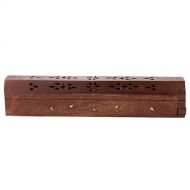 인센스스틱 Baoblaze Ancient Wooden Incense Stick Holder Burning Joss Insence Box Insense Burner