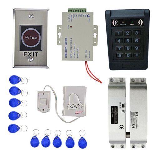  Baoblaze Premium 1000 Users Fingerprints and Doorbell 10Pcs Keyfobs EM RFID Card Reader Password Door Access Control System with Bolt Lock
