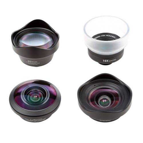  Baoblaze Universal 4 in 1 Camera Lens Kit for Smart phones, iPhone, Samsung Galaxy, HTC, Motorola, Tablets, iPad, Fish Eye Lens & Macro & Telephoto Lens & Wide Angle Lens